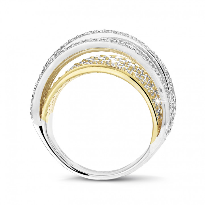 3.50 Karat Ring aus Gelb- & Weißgold mit runden Diamanten