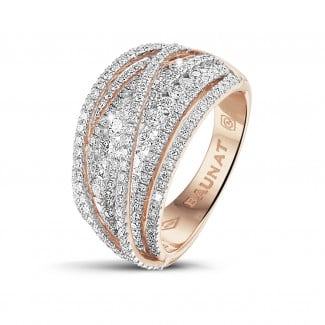 Hochzeit - 1.50 Karat Ring aus Rotgold mit runden Diamanten