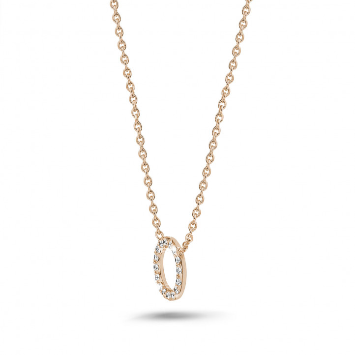 0.12 Karat Diamant Eternity Halskette aus Rotgold