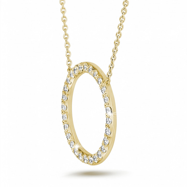 0.54 Karat Diamant Eternity Halskette aus Gelbgold