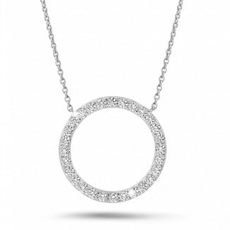 Halsketten - 0.54 Karat Diamant Eternity Halskette aus Weißgold