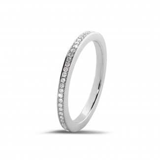 Kombinierbare Ringe - 0.22 Karat Diamant Memoire Ring (rundherum besetzt) aus Weißgold