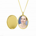 1.70 Karat Design Medaillon mit kleinen runden Diamanten aus Gelbgold