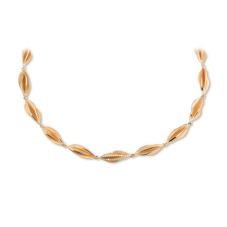 0.20 Karat Diamant Design Halskette aus Rotgold