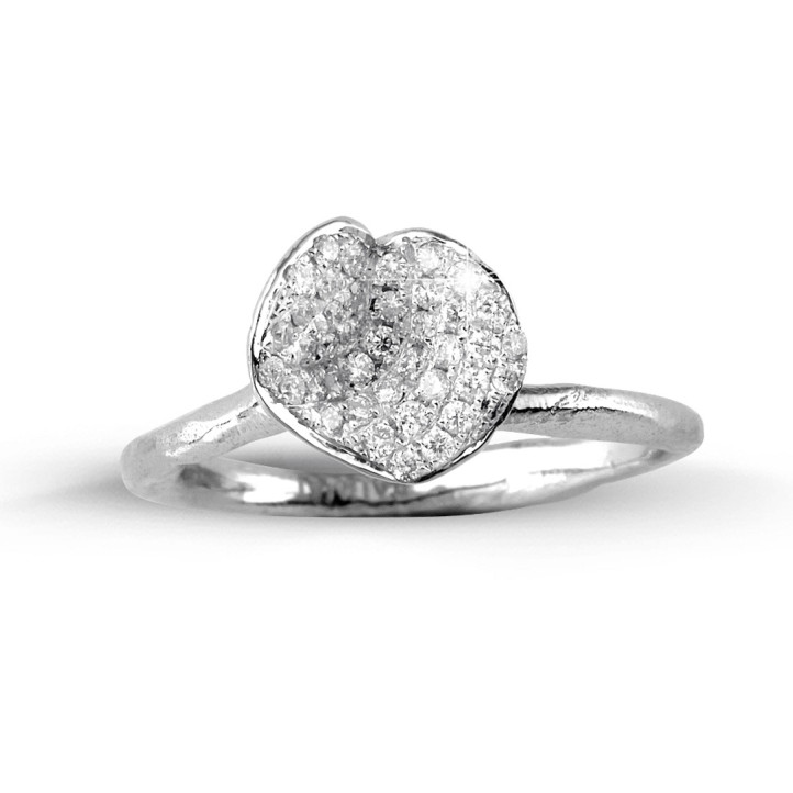 Exklusiver BAUNAT-Stock Sale (keine 30 Tage Rückgabe) - 0.24 Karat Diamant Design Ring aus Weißgold (Erhältlich in Größe 51)