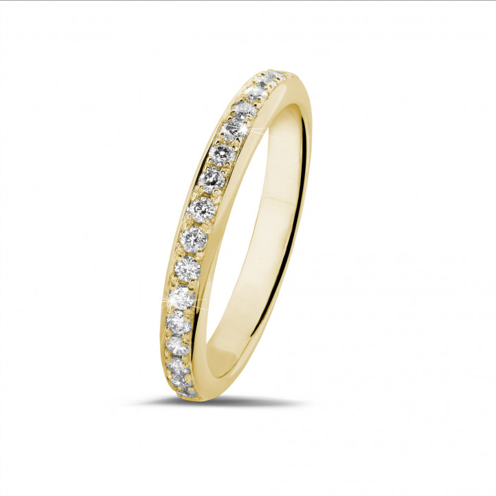 0.30 Karat Diamant Memoire Ring (zur Hälfte besetzt) aus Gelbgold