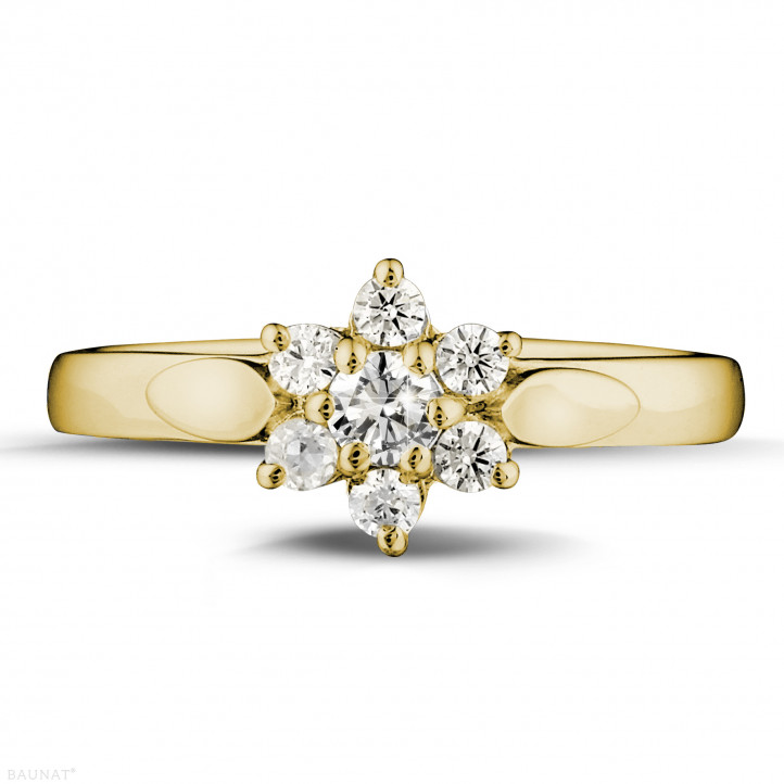 0.30 Karat Diamant Blumenring aus Gelbgold