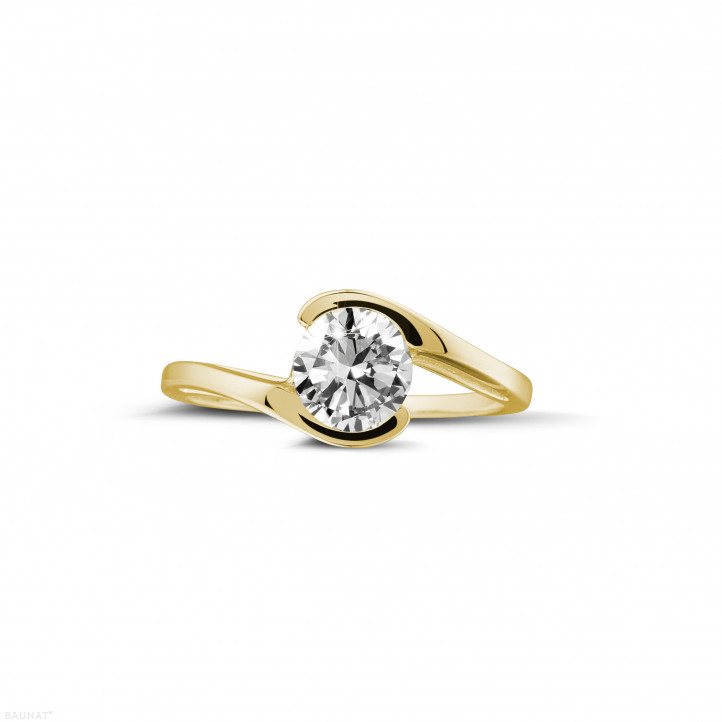 0.70 Karat Diamant Solitärring aus Gelbgold