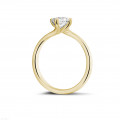 0.70 Karat Solitärring in Gelbgold mit Prinzessdiamanten