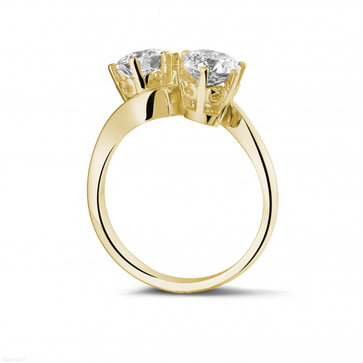 1.50 Karat Diamant Toi & Moi Ring aus Gelbgold