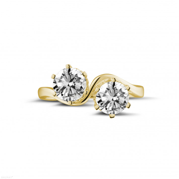 1.50 Karat Diamant Toi & Moi Ring aus Gelbgold