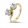1.50 Karat Diamant Toi & Moi Ring aus Gelbgold