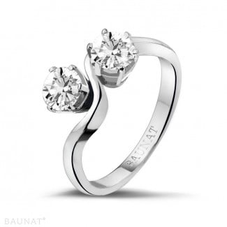 Verlobung - 1.00 Karat Diamant Toi & Moi Ring aus Platin