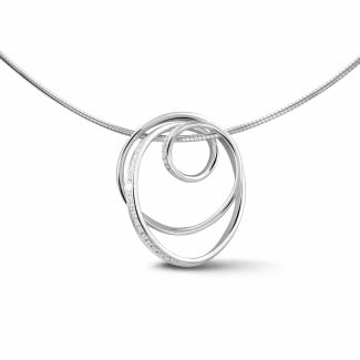 Necklaces - 0.65 carat diamond design pendant in white gold