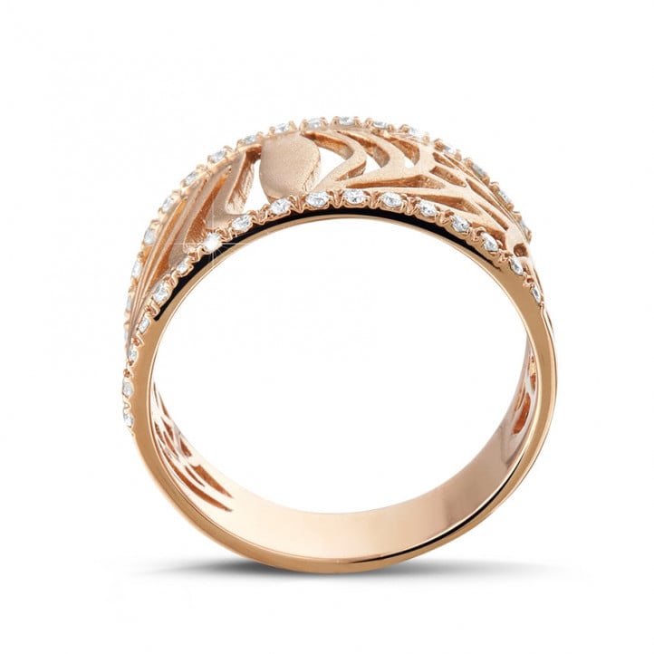 0.17 carat diamond design ring in red gold