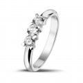 0.50 carat trilogy ring in platinum with round diamonds