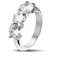 3.00 carat trilogy ring in platinum with round diamonds