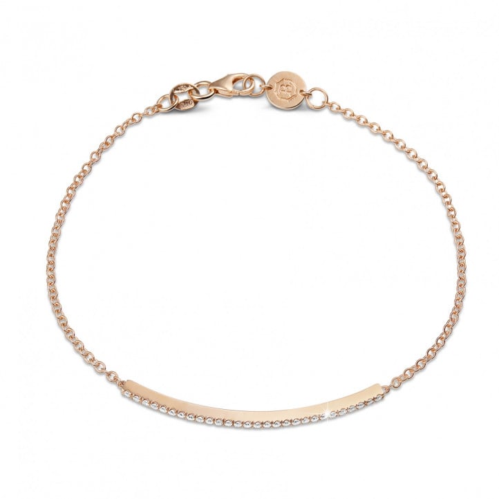0.25 carat fine diamond bracelet in red gold