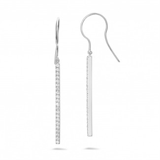 Earrings - 0.35 carat diamond rod earrings in white gold