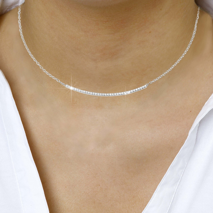 0.30 carat fine diamond necklace in white gold