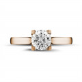 0.90 carat solitaire diamond ring in red gold