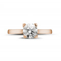 1.50 carat solitaire diamond ring in red gold