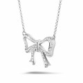 Necklace with diamond bow in white gold
