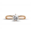 0.50 carat solitaire diamond ring in red gold