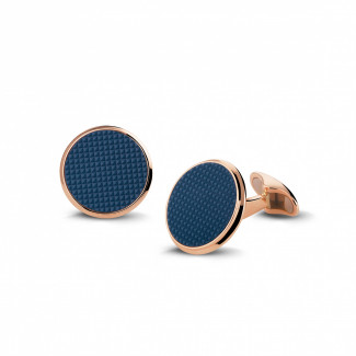 Cufflinks - Red golden cufflinks with quartz – clou de Paris