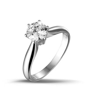 Engagement - 1.00 carat solitaire diamond ring in white gold