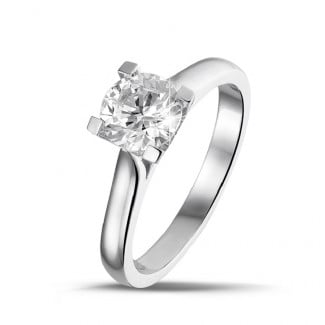 Exclusive jewellery - 1.00 carat solitaire ring in white gold with diamond of exceptional quality (D-IF-EX-None fluorescence-GIA certificate)