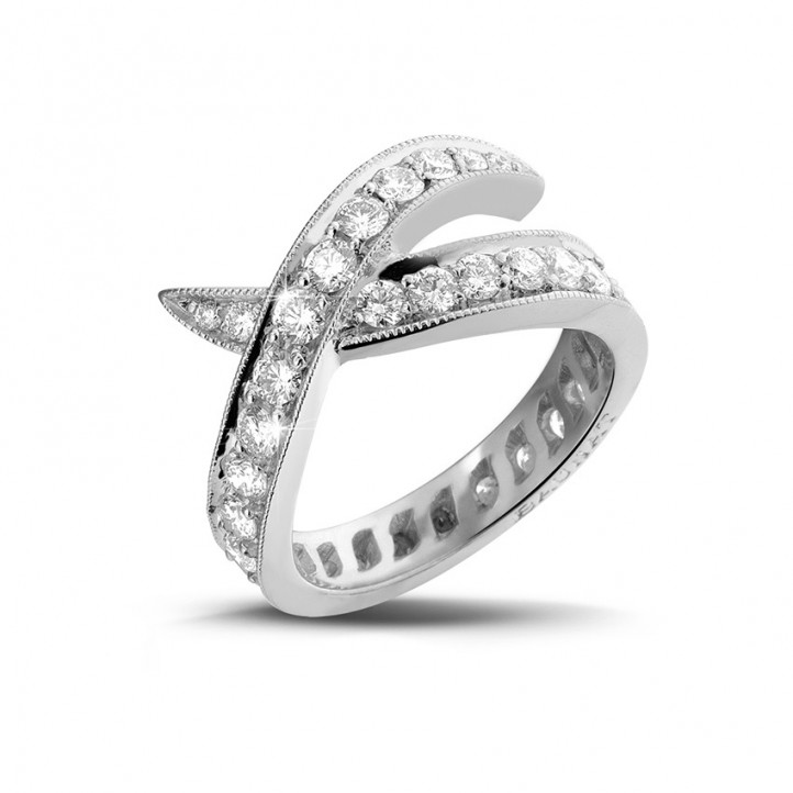 1.40 carat diamond design ring in white gold