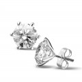 4.00 carat classic diamond earrings in platinum with six prongs