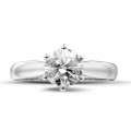 1.25 carat solitaire diamond ring in white gold