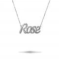 Customized name pendant in 18Kt gold with round diamonds