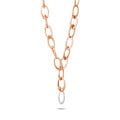 Classic chain necklace in red gold with diamond pendant of 1.70 carat