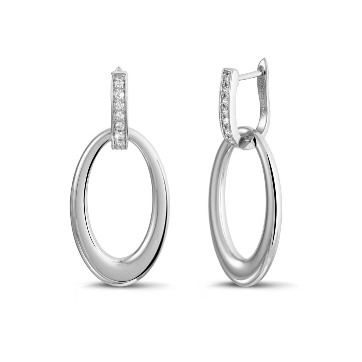 0.20 carat classic diamond earrings in white gold