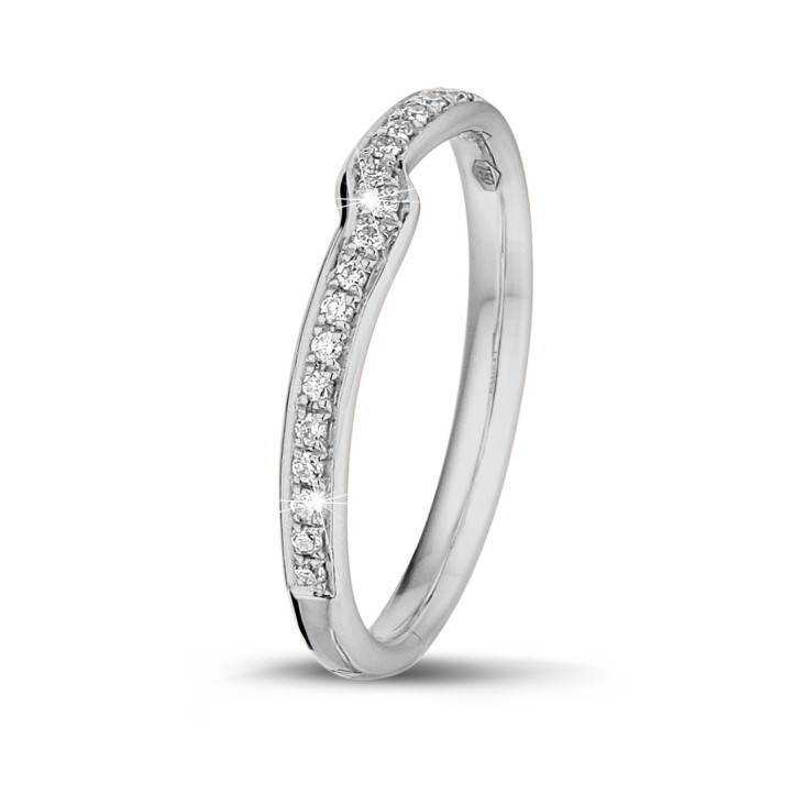 0.20 carat curved diamond eternity ring (half set) in platinum