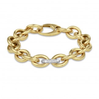 Bracelets - 0.34 carat bold diamond chain bracelet in yellow gold