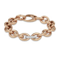 0.34 carat bold diamond chain bracelet in red gold