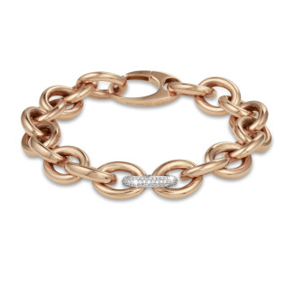 Bracelets - 0.34 carat bold diamond chain bracelet in red gold