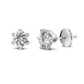 solitaire earrings in white gold with round diamonds of 2.00 Ct each