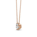 0.50 carat solitaire pendant in red gold with round diamond