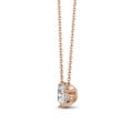 1.25 carat solitaire pendant in red gold with round diamond