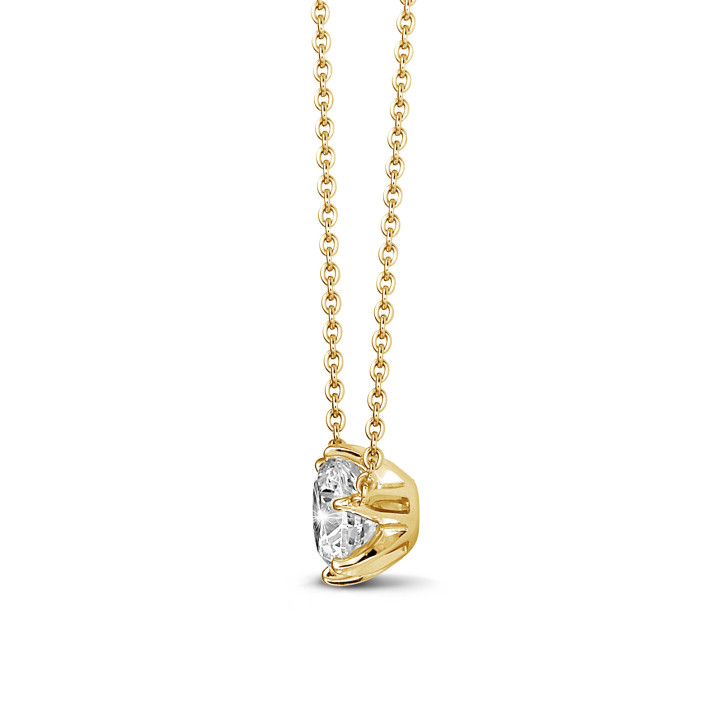 1.25 carat solitaire pendant in yellow gold with round diamond
