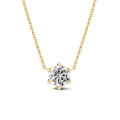 2.50 carat solitaire pendant in yellow gold with round diamond