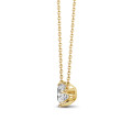 3.00 carat solitaire pendant in yellow gold with round diamond