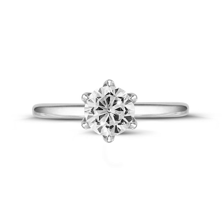 2.00 carat solitaire ring in white gold with round diamond
