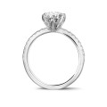 3.00 carat solitaire ring in white gold with side diamonds