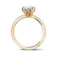 2.50 carat solitaire ring in yellow gold with side diamonds
